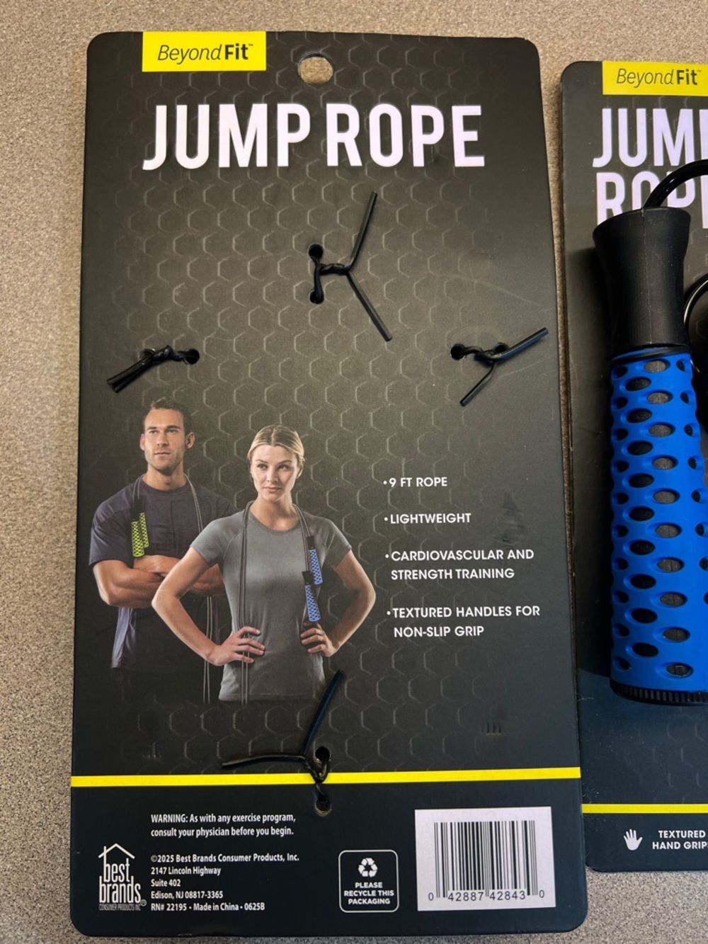 BeyondFit Jump Rope Set (2) – 9 FT Cardio Workout Ropes Blue & Green NEW - Picture 5 of 5